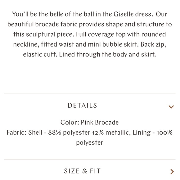 Mille Giselle Dress in pink brocade XL - Picture 5 of 15